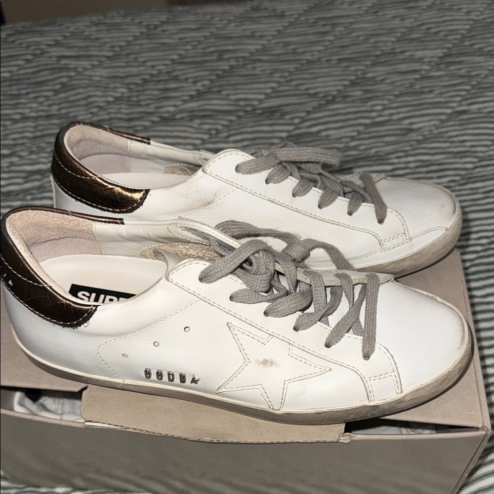 Golden Goose White and Gray Sneakers - Picture 2 of 7